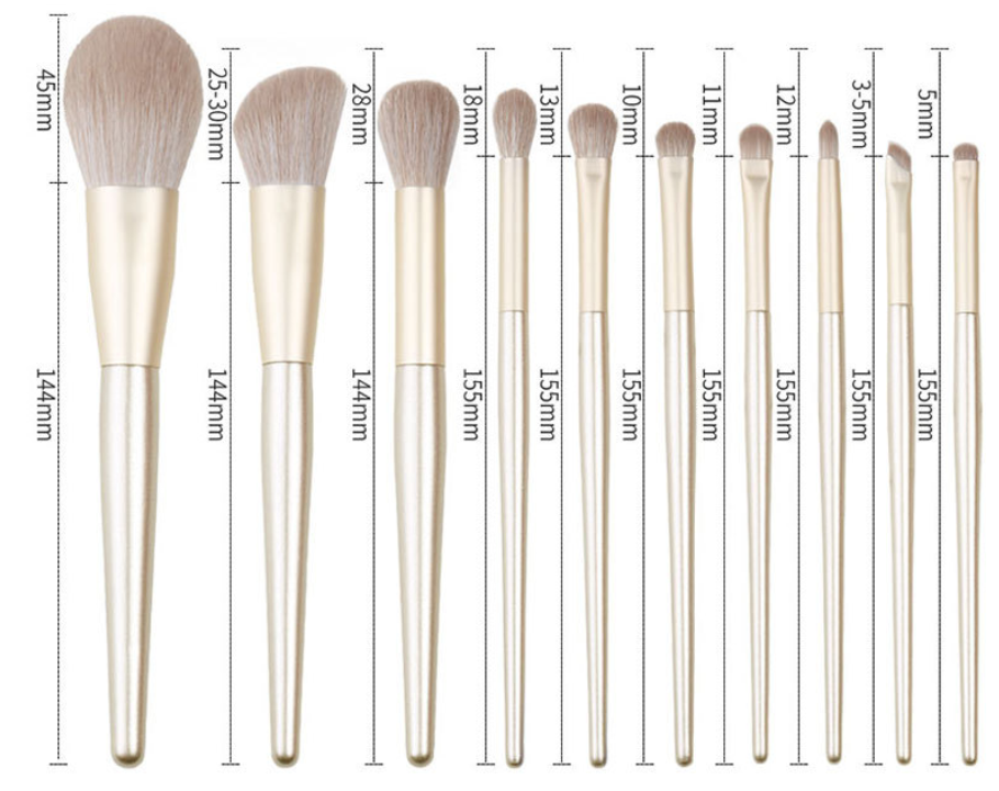 Ensemble de pinceaux de maquillage végétaliens 10 pièces - Service OEM