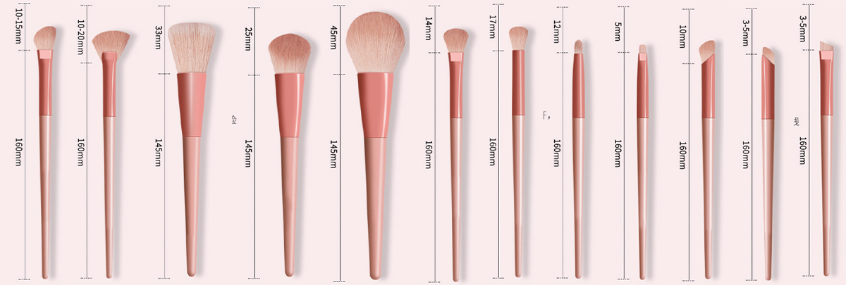 Ensemble de pinceaux de maquillage personnalisés 12 pièces